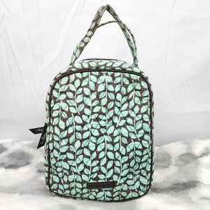 Vera Bradley Blue Leaf Print Insulated Zippered Lunch Bag Lunchbox w/ Handle